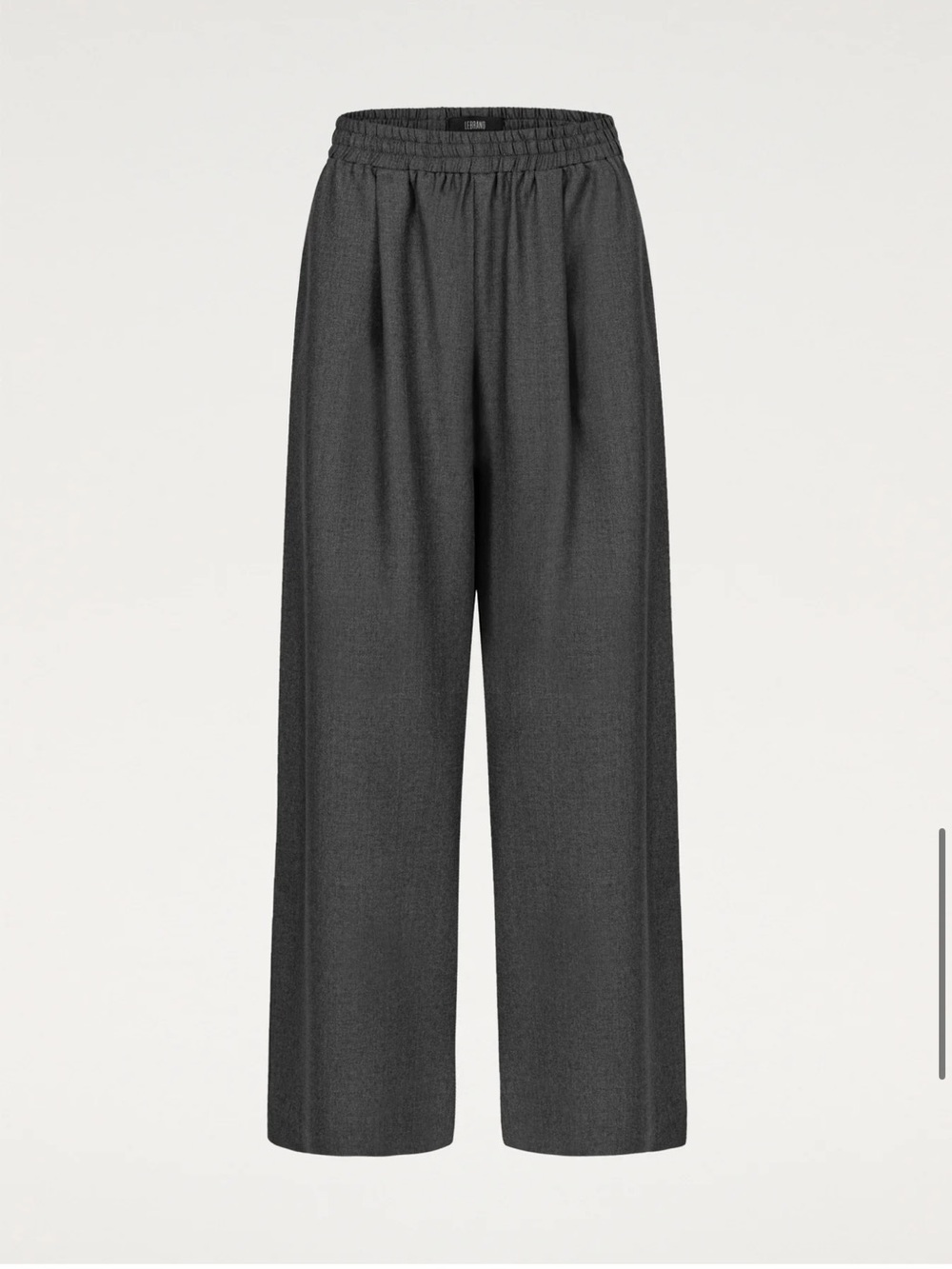 LEBRAND Wide-leg 100% wool trousers in gray • Size: M/L •  New $290USD